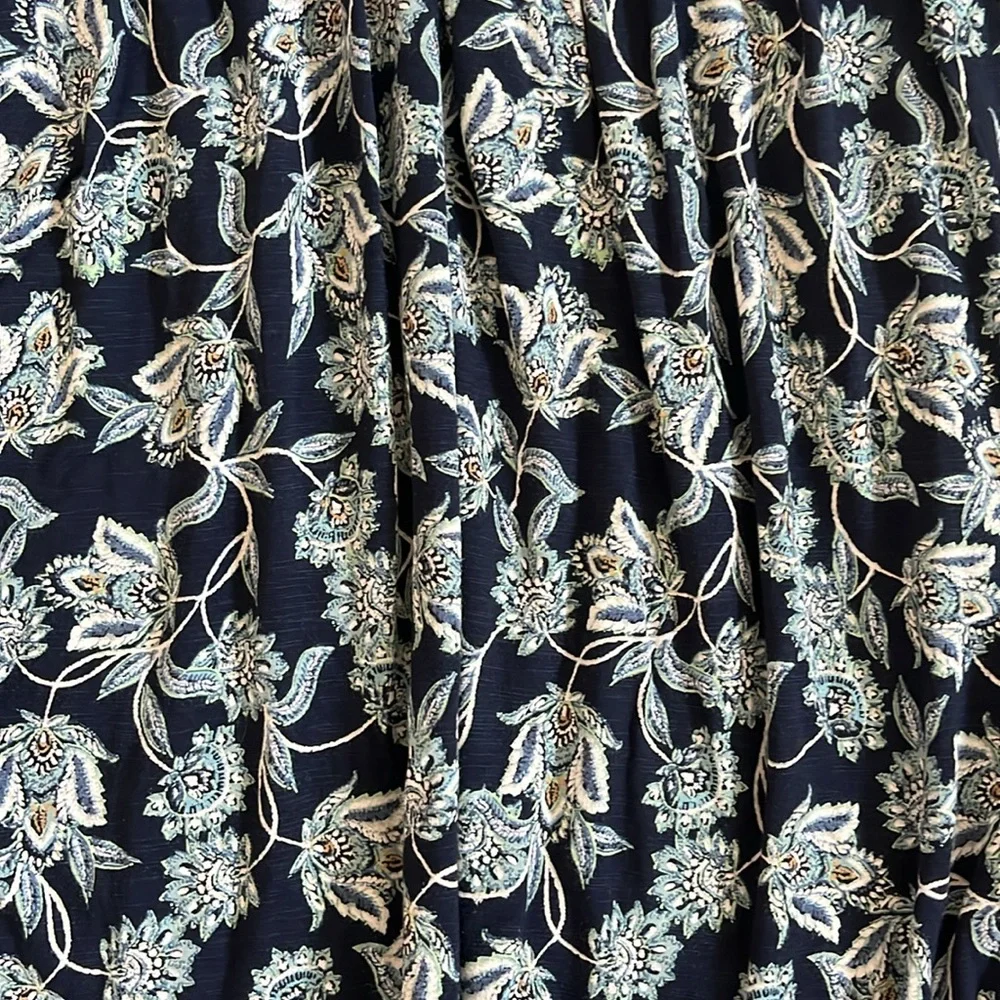 J. Jill Midnight Blue and Ivory Floral Midi Dress - Picture 7 of 7